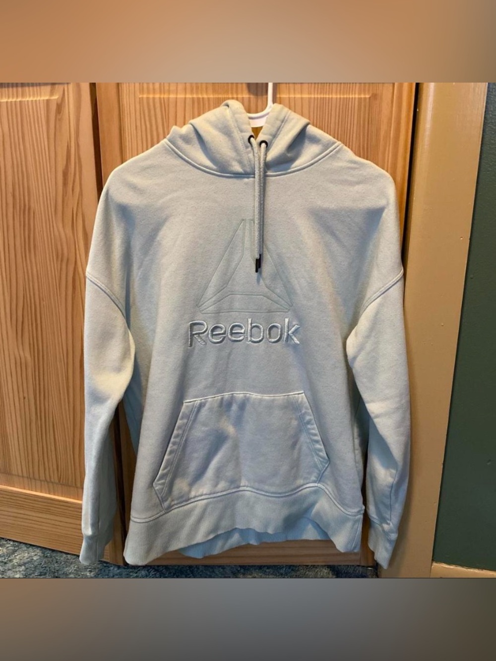 Reebok Men’s Pale Blue Pullover Hoodie
